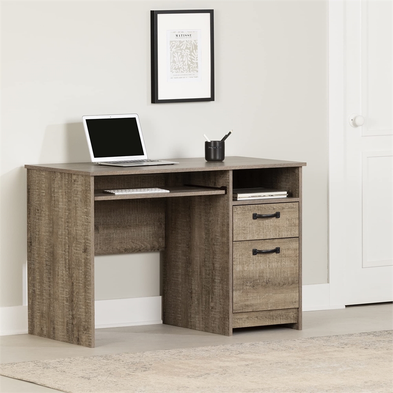 Tassio Computer Desk Weathered Oak South Shore