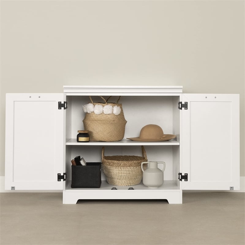 Prairie 2-Door Storage Cabinet Pure White South Shore