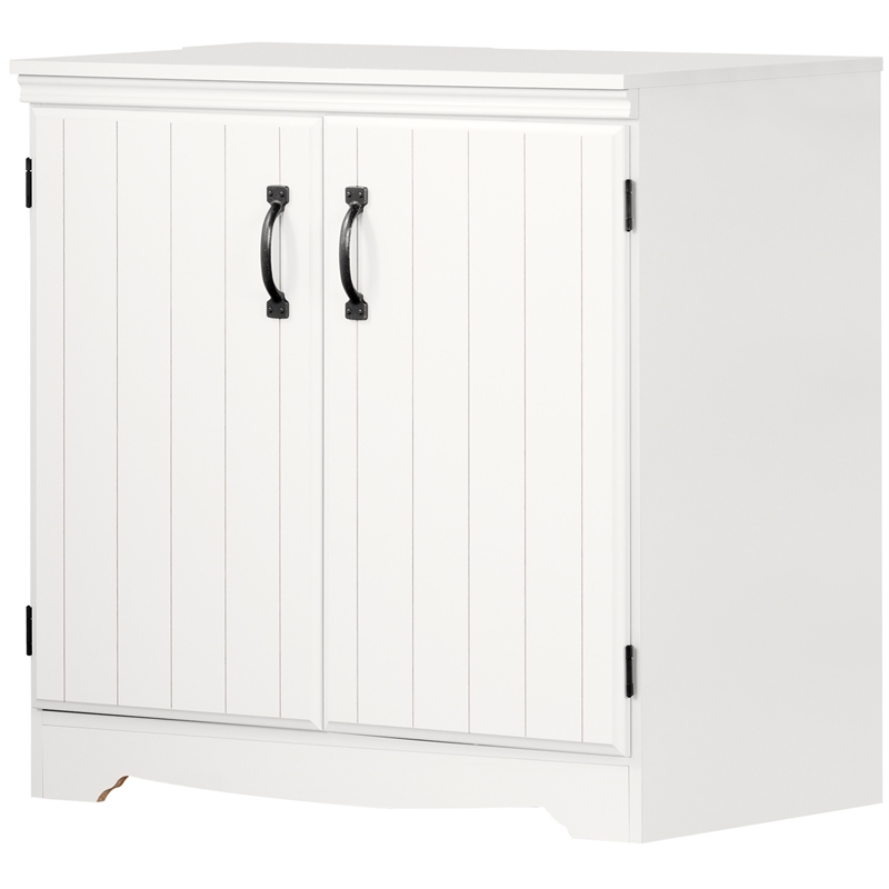South Shore Farnel Engineered Wood 2-Door Storage Cabinet in Pure White
