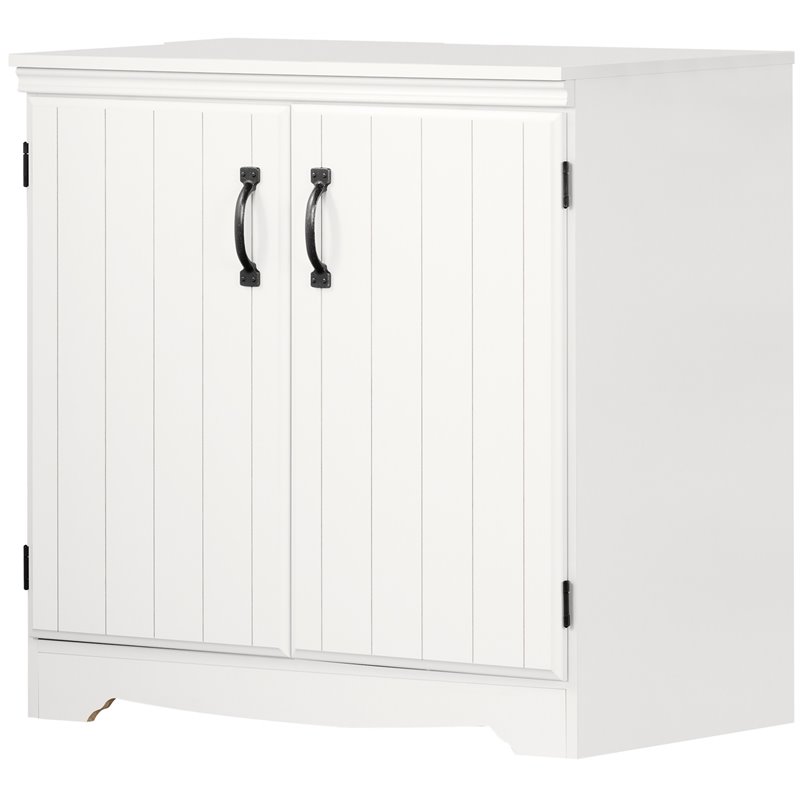 South Shore Farnel Engineered Wood 2-Door Storage Cabinet in Pure White