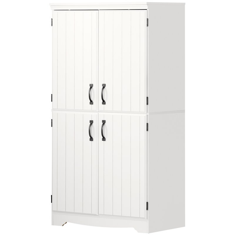 South Shore Farnel Engineered Wood 4-Door Storage Cabinet in Pure White