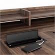 Helsy L-Shaped Desk with Power Bar Natural Walnut South Shore
