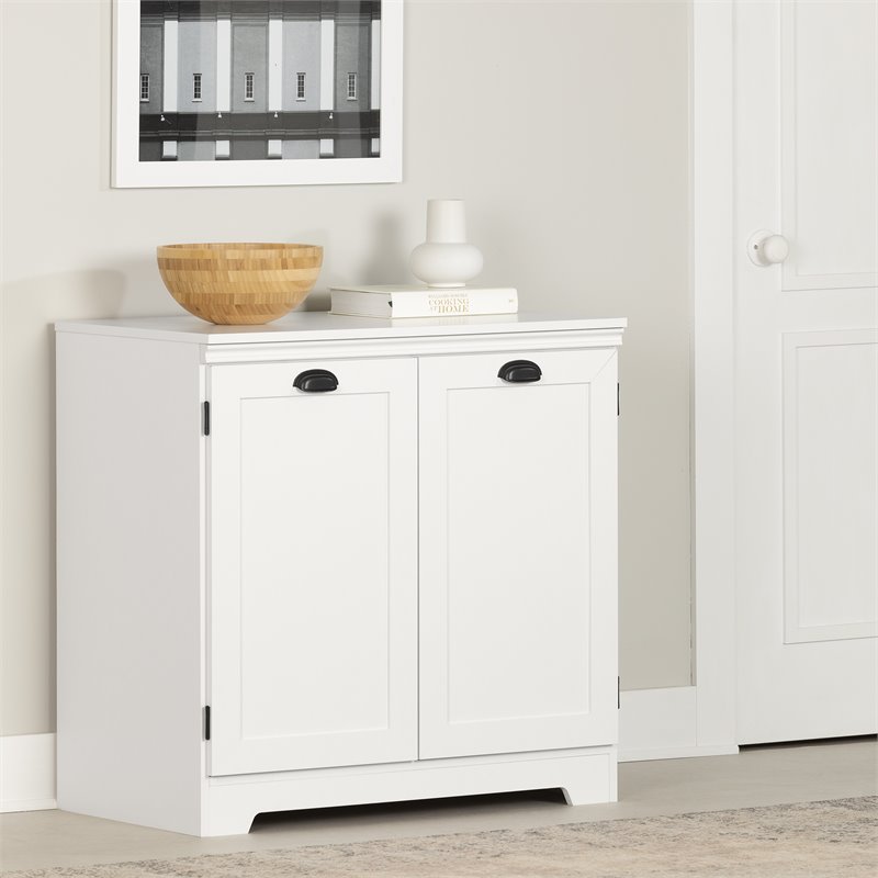 South Shore Harma Engineered Wood 2-Door Storage Cabinet in Pure White