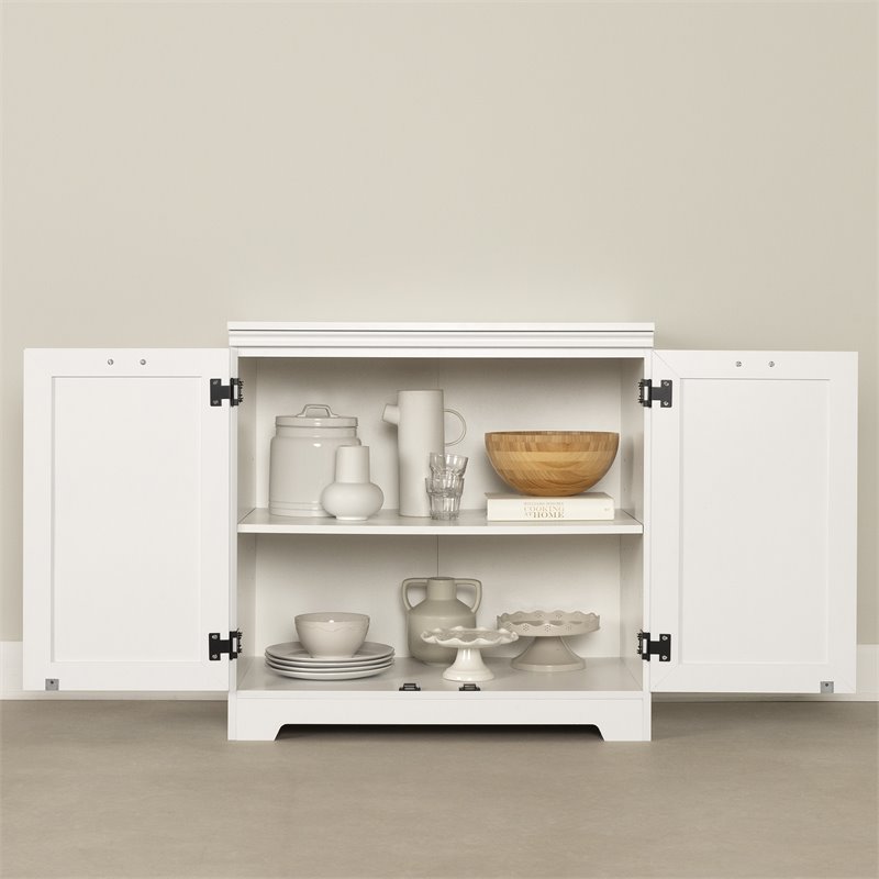 South Shore Harma Engineered Wood 2-Door Storage Cabinet in Pure White