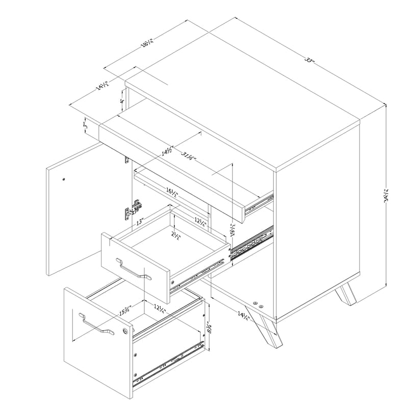 Multi function Secretary Desk Flam South Shore