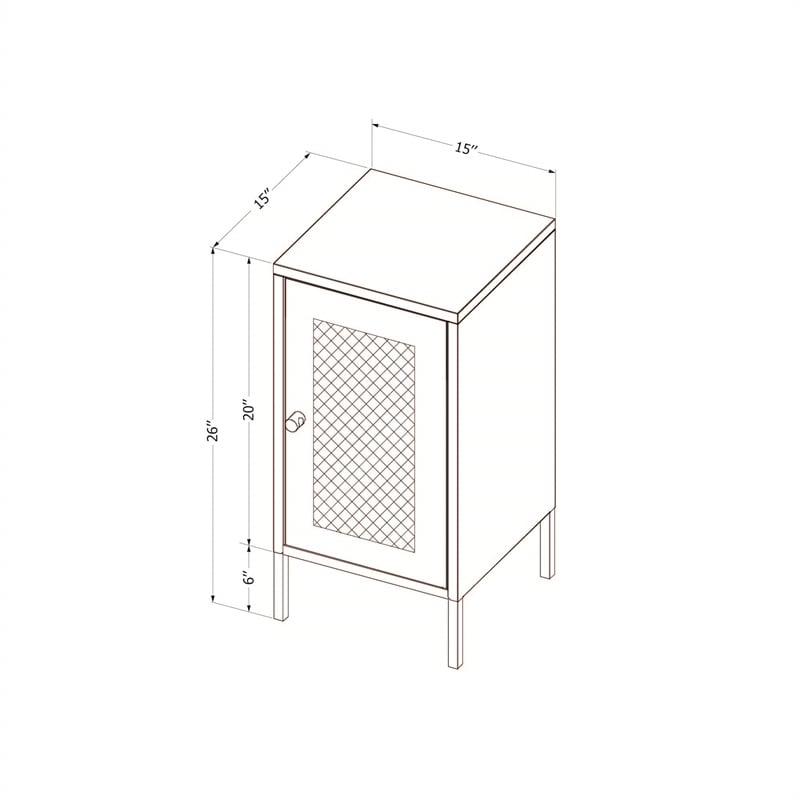 Metal One Door End Table Crea South Shore