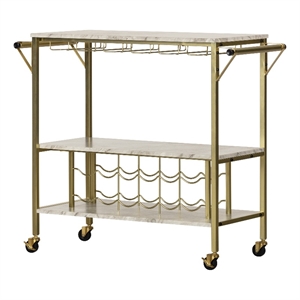 Bar Cart with Wine Bottle Storage and Wine Glass Rack Maliza South Shore