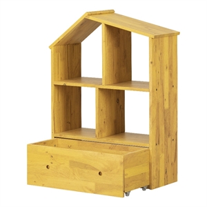 solid wood house shaped bookcase with storage bin sweedi south shore