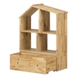 Solid Wood House Shaped Bookcase with Storage Bin Sweedi South Shore