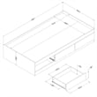 Mates Bed with 3 Drawers White Step One Essential South Shore