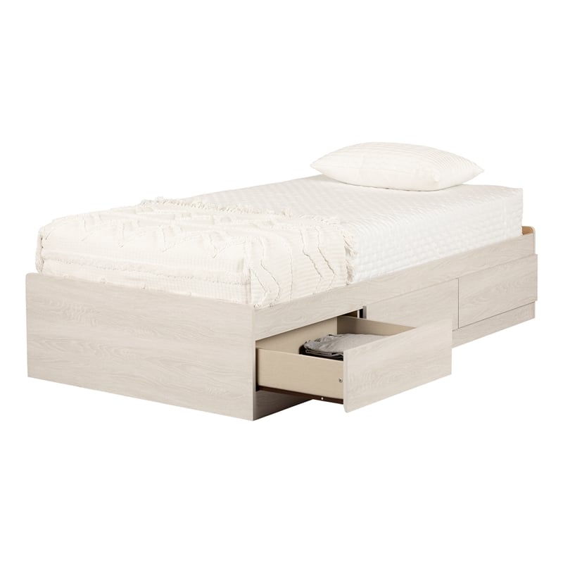 Mates Bed with 3 Drawers White Step One Essential South Shore