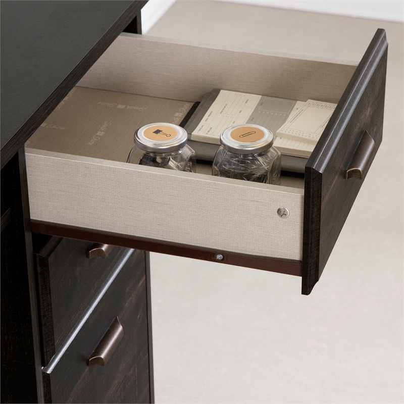 Computer Office Desk with Hutch Black Versa South Shore