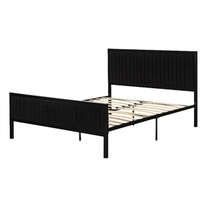 upholstered metal bed black maliza south shore