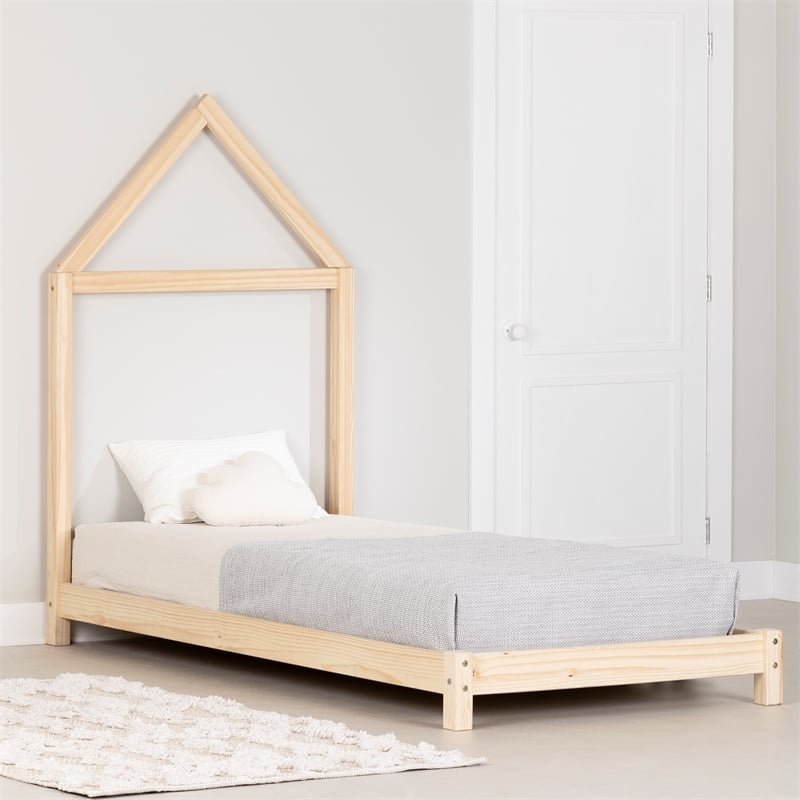 Solid Wood Bed with House Frame Headboard  Sweedi South Shore