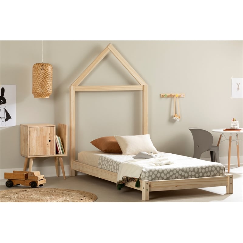 Solid Wood Bed with House Frame Headboard  Sweedi South Shore