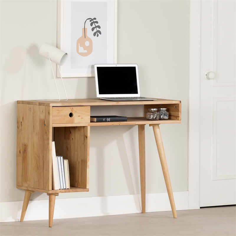 Solid Wood Computer Desk Beige Kodali South Shore