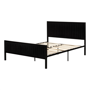metal-framed upholstered bed set black hype south shore