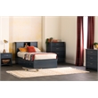 Storage Bed and Bookcase Headboard Set Blue Ulysses South Shore
