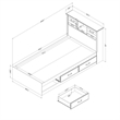 Storage Bed and Bookcase Headboard Set Blue Ulysses South Shore