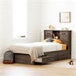 Storage Bed and Bookcase Headboard Set Brown Ulysses South Shore