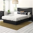 Platform Bed and Headboard Set Black Step One South Shore