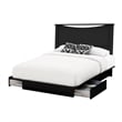 Platform Bed and Headboard Set Black Step One South Shore