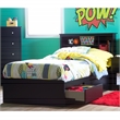 Mates Bed With Bookcase Headboard Set Black Vito South Shore