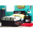 Mates Bed With Bookcase Headboard Set Black Vito South Shore