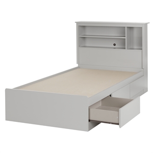 mates bed with bookcase headboard set gray vito south shore