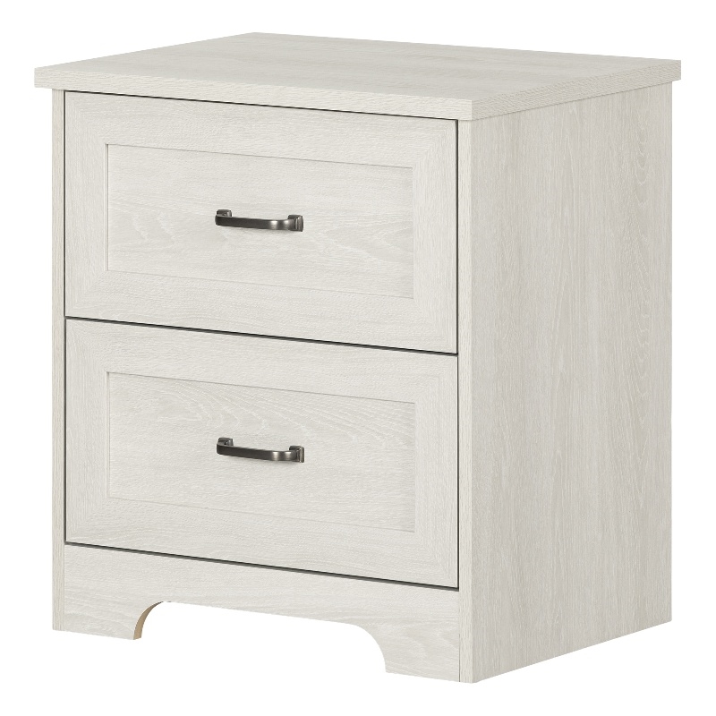 South Shore Prairie 23"W Engineered Wood 2Drawer Nightstand in White