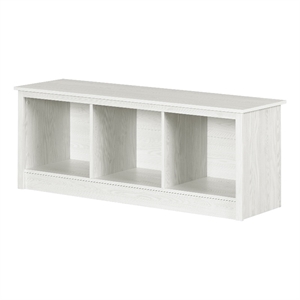 South Shore Toza 51&quotW Engineered Wood Mudroom Bench with Storage in White Pine