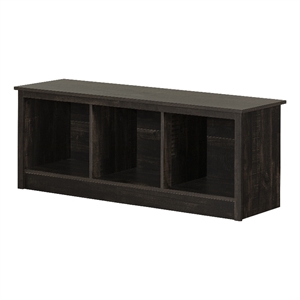 South Shore Toza 51&quotW Engineered Wood Mudroom Bench with Storage in Black