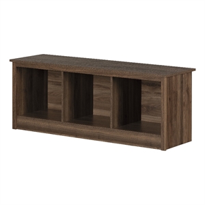 South Shore Toza 51&quotW Engineered Wood Mudroom bench with storage in Brown/Walnut