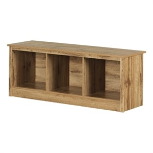 South Shore Toza 51&quotW Engineered Wood Mudroom Bench in Nordik Oak/Brown
