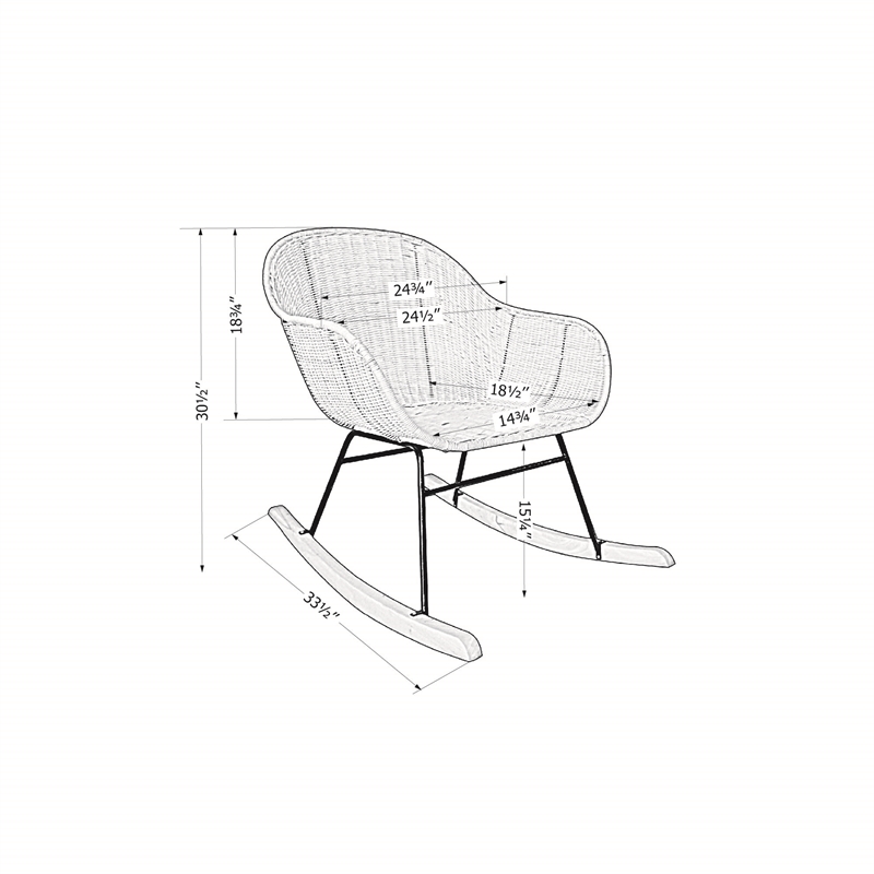 South Shore Balka Rattan Rocking Chair  Black Rattan