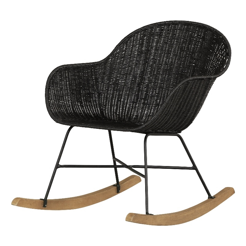 South Shore Balka Rattan Rocking Chair  Black Rattan