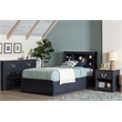 South Shore Aviron Mates Bed and Bookcase Headboard Set Twin Blueberry