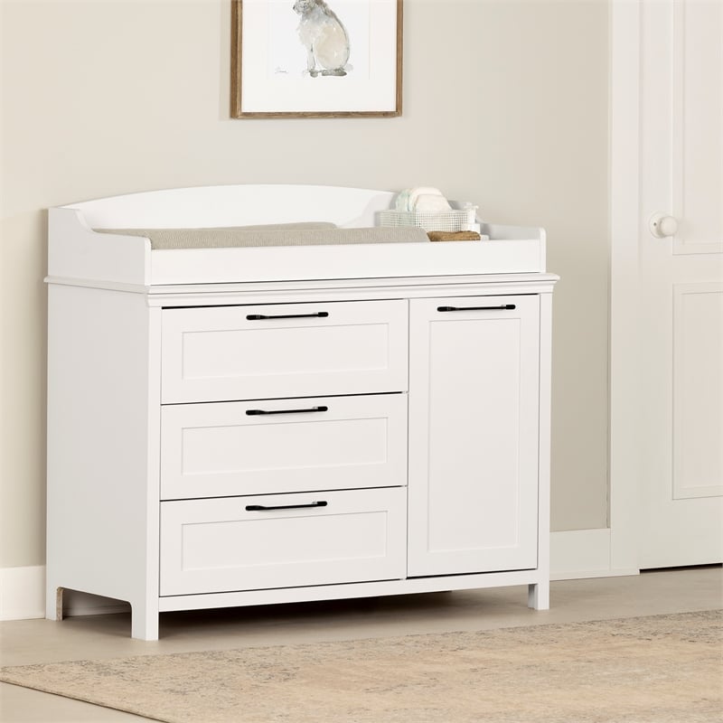 South Shore Daisie Changing Table with Station Wide Pure White