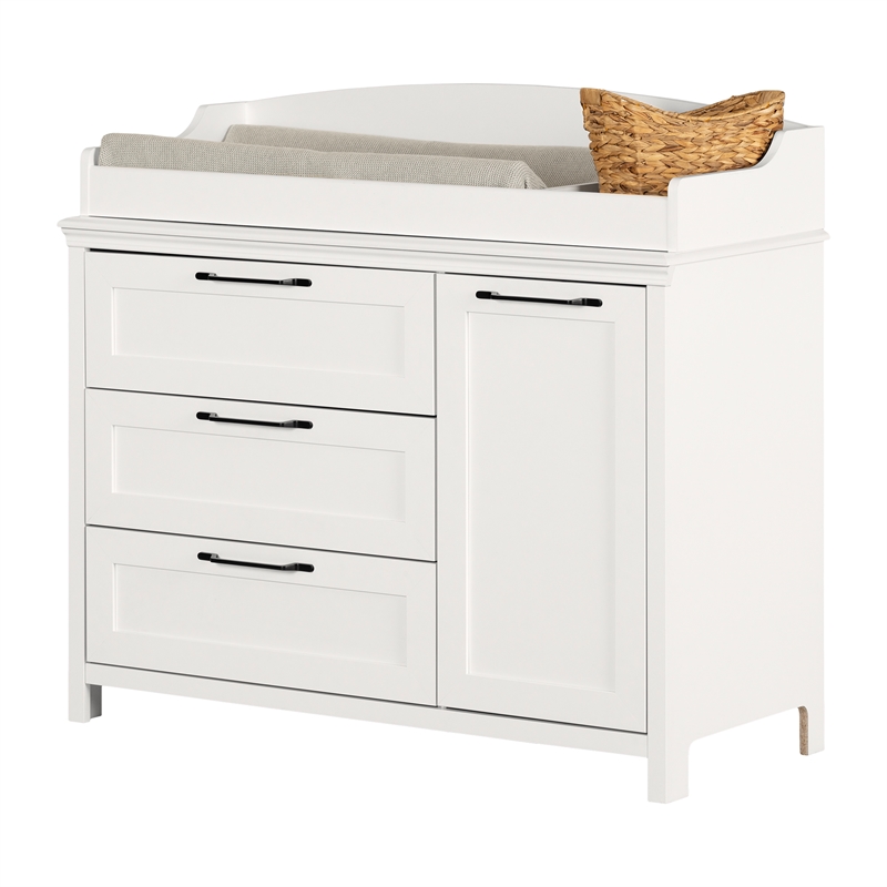 South Shore Daisie Changing Table with Station Wide Pure White