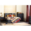 South Shore Ulysses Storage Bed and Bookcase Headboard Set Full Blueberry