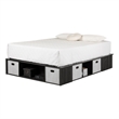 South Shore Ulysses Storage Bed and Bookcase Headboard Set Full Fall Oak