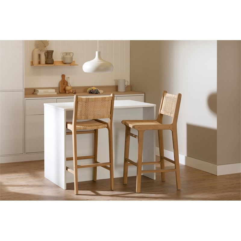 South Shore Balka Rattan Bar Stool Set Rattan