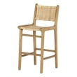 South Shore Agave Rattan and Teak Wood Bar Stool  Rattan