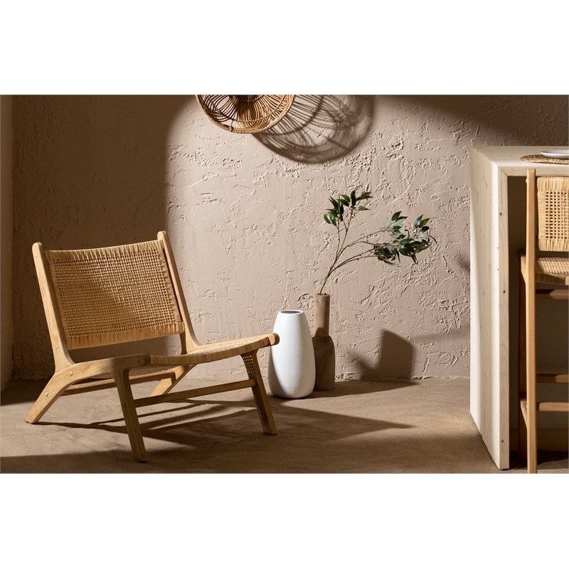South Shore Agave Rattan and Teak Wood Lounge Chair  Rattan