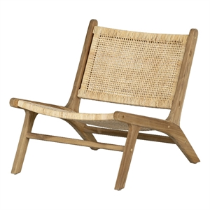 South Shore Agave Rattan and Teak Wood Lounge Chair  Rattan