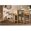 South Shore Agave Rattan and Teak Wood Bar Stool Set