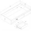 South Shore Gramercy Mates Bed with 3 Drawers Twin Pure White