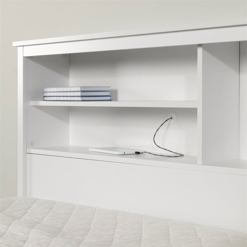 South Shore Gramercy Bookcase Headboard Twin Pure White