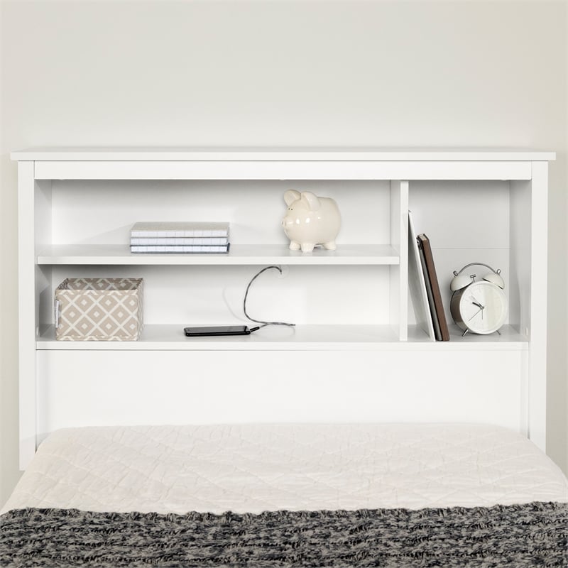 South Shore Gramercy Bookcase Headboard Twin Pure White