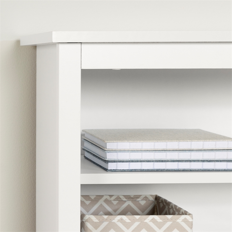 South Shore Gramercy Bookcase Headboard Twin Pure White